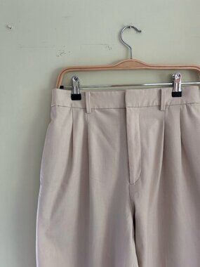 Uniqlo Cream Pleated Slacks, Size S